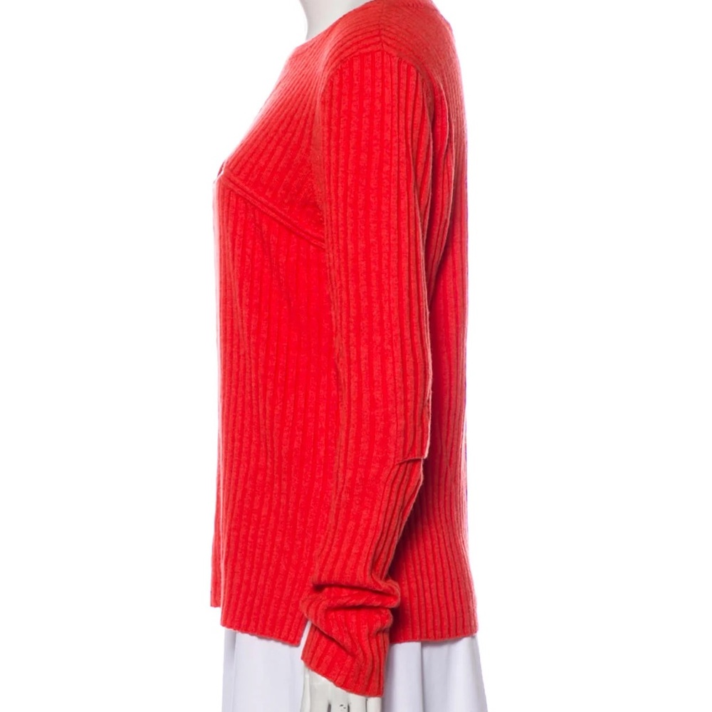 Frame Denim Tomato Red Ribbed Sweater - Picture 4 of 6